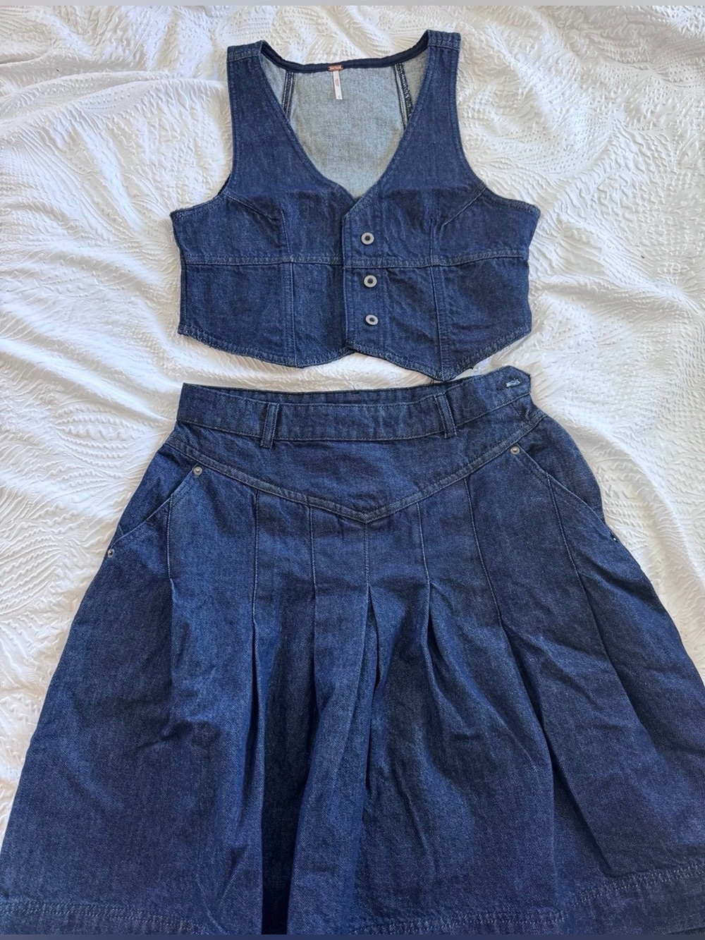 Free People Scout Denim Midi Skirt Set